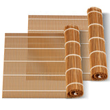 MIUQILAIY 9.5x9.5Bamboo Sushi Rolling Mat,kimbap roller(2 PCS)