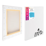 Eduway 12X16 Inches Pre Stretched Medium Grain 7Oz Primed Cotton Painting Canvas With Wooden Frame For Beginners & Artist | Suit