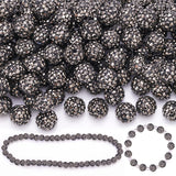100 Pcs Hematite Rhinestone Beads for Jewelry Making, Sparkle Crystal Clay Christmas for Bracelet Baseball Necklace Earring Craf