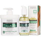 Advanced Clinicals Collagen Body Oil + Unscented Collagen Cream Body Lotion & Face Cream 2PC Beauty Skin Care Set For Women & Me