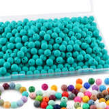 Sunrony 240Pcs 12mm Silicone Beads for Keychain Making, Round Silicone Beads for Pens and Necklace Bracelet Crafts Making(Turquo