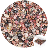 456 PCs Natural Chip Stone Beads, 5-8mm Irregular Multicolor Gemstones Loose Crystal Healing Black Line Rhodonite Rocks with Hol
