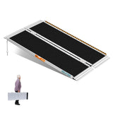 KOLOTOOL Wheelchair Ramp 4ft, Non-Skid Aluminum Portable Ramps for Wheelchairs for Home Steps, 800 LBS Capacity Wheel Chair Hand