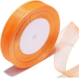 Bsikon 3/4 Inch Sheer Organza Ribbon 50 Yards Orange Chiffon Ribbon for Gift Wrapping,Bouquets,Wedding,DIY Craft