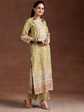 Libas Women'S Crepe Printed Straight Kurtas (29242O_Mustard Mustard M
