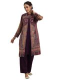 Libas Womens Woven Design Wool Straight Kurta With Palazzos And Jacket