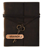 Rjkart Aravindh Embossed Key Lock A5 Leather Diary Journal Writing Notebook Diaries (Brown; 5X7 Inch)