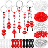 Landical 564 Pcs Football Keychain Making Kit DIY Red Football Bead Key Chain Craft Adjustable Sport Letter Bead Charm Sport The