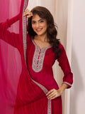 Libas Women'S Silk Chiffon Kurta Sets (99082O_Red_Xxl)