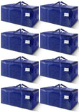 8 Pack Extra Heavy Duty Large Moving Bags with Strong Zipper & Carrying Handles, Sturdy Clothes Storage Bags Totes Bins, Packing