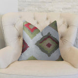Plutus Brands Plutus Earth Native-Trail Handmade Throw Pillow, 12 X 25, White/Green/Red