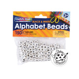 ALPHABET BEADS BLACK & WHITE
