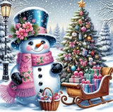 5D Christmas Diamond Painting Kits for Adults, Christmas Snowman Diamond Art Kits,Round Full Drill Dots Gem Art Crafts for Home