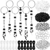 Landical 564 Pcs Soccer Keychain Making Kit DIY Soccer Bead Key Chain Craft Adjustable Sport Letter Bead Charm Sport Theme Party
