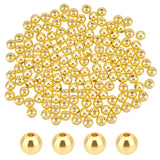 PH PandaHall 150pcs 6mm 18K Gold Plated Beads Long-Lasting Round Smooth Spacer Beads Seamless Brass Loose Ball Bead for Summer H