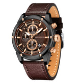 MINI Focus Men Watches Business Casual Wrist Watches (Multifunction/Waterproof/Luminous/Calendar) Genuine Leather Band Fashion W