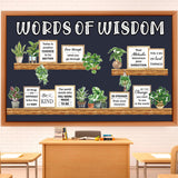 Qilery Bookshelf Bulletin Board Set Plant Motivational Classroom Decor Reading Library Bulletin Board Set Inspirational Cutout f
