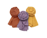 Icw Women Soft Chiffon Georgette Scarves Shawl Stoles Long Scarf Wrap Head Scarves (Pack Of 3 Pc), Female, Multicolour