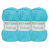 Estako Velvet (3- Skeins Pack) Chenille Blanket amigurumi Yarn for Crocheting and Knitting Super Bulky 3x100 gr (3x132 yds) (123