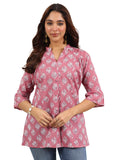 Libas Women'S Cotton Printed Straight Kurti (29637_Mauve_S)