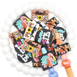 20PCS/Set Silicone Focal Bead Phrase Series Loose Beads Accessory for DIY Keychains Bracelet Necklace Pens Lanyard Making
