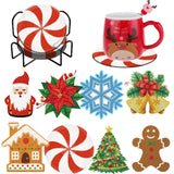 Denylo Pro 8 Pcs Diamond Art Coasters Kit with Holder - DIY Christmas Diamond Art Coaster for Adults Gift