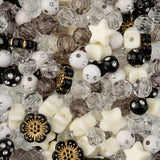 260pcs John Bead Black and White Assorted Star Plastic Beads for DIY Craft Jewelry Bracelet Necklace Making