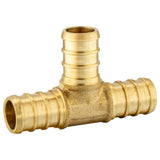 (Pack of 100) EFIELD Barb Crimp Pex 1/2 X 1/2 X 1/2 Tee Brass Fitting For Pex Tubing/Pipe Connection, ASTM 1807, NSF61