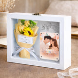 Mothers Day Flower Gift Box for Memories with Flower Bouquet and Fridge Magnet, Beautiful Moments in a Shadow Box, for rakshaba