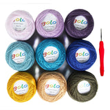 golo Crochet Thread Size 10 Embroidery Thread 10g X 9 Crochet Yarn for Hand Knitting
