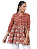 Libas Women'S Cotton Printed A-Line Kurti (29066R_Rust