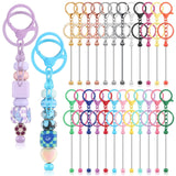 Tondiamo 24 Pcs Beadable Keychain Bars Bulk Beads for Keychain Making Kit Gifts for Women Men DIY Crafts (Mixed Color)