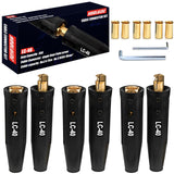 Welding Lead Connectors, 3 Pack LC-40 Welding Cable Connector, Positive Cam Twist-Lock Insulated Connector Pair(Male/Female), We