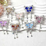 Frinnovan, 8 Packs Rhinestone Beads for Beadable Pens Crystal Large Spacer Bead DIY Earring Necklace Jewelry Making (Butterfly w