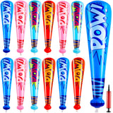 Seematn 12 Pieces Pow Inflatable Baseball Bats 17 Inch Inflatable Toy Bats for Kids Baseball Party Decoration Favor Carnival Bir