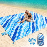 Everlasting Comfort Large Beach Blanket Waterproof & Sandproof for 10 People - Oversized Outdoor Beach Mat Sand Free - Essential