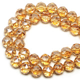 DIQIO 8mm Sparkle Faceted Round Loose Crystal Beads (65-72pcs, Amber)