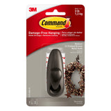 Command FC12ORB, 1, 2 strips Metal Hook, Medium, OilRubbed Bronze