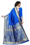 Sugathari Womens Banarasi Saree Pure Kanjivaram Silk Saree Soft New Ladies 2023 Design Wear Pattu Sarees Latest Cotton Party Sari Collections With Blouse Piece For Wedding Sadi (Sam Pari-100 R Blue)
