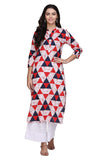 Gosriki Women'S Multicoloured Color Cambric Fancy Long Straight Block Print Kurti (Shree Kur190103_Multicoloured),Multicoloured,,B07V732ZKP