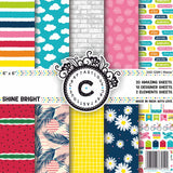 Craftastique Shine Bright Scrapbooking Pattern Paper Pack (20 Sheets | 250 Gsm) 6X6 Inches | Decorative Pattern Paper For Art