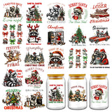 Christmas UV DTF Cup Wraps - 20 Sheets Vintage Christmas Tree Cute Raccoon UV DTF Cup Wrap for 16 oz Water Bottle, Merry Xmas Tr