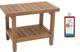 AquaTeak The Original 24 Spa Teak Shower Bench with Shelf (Bench + Teak Oil)