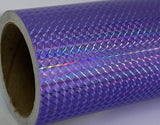 Roll of Prism Sign Vinyl, Holographic 1/4'' Mosaic, Self-Adhesive (24 inch x 30 feet, Violet)