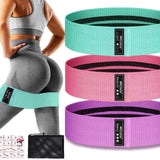 Fabric Booty Bands Set, 3 Progressive Levels (Light, Medium, Heavy) Resistance Bands for Hip and Legs Working Out, Widen Exercis