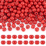 Elecrelive 300Pcs Red Painted Natural Wood Beads 10mm Colored Wooden Spacer Loose Beads for Bracelet Necklace Craft Home Party D