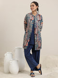 Libas Women'S Velvet Co Ord Set (49033W_Blue Blue 2Xl