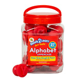 READY 2 LEARN Easy Grip Dough and Paint Stampers - Uppercase Alphabet - Set of 27 - Ages 2+ - Easy to Hold Letter Stamps for Kid