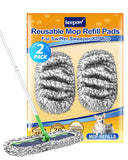 KEEPOW 2 Pack Reusable Microfiber Mop Pads Compatible with Swiffer XL Mop