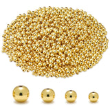 CNONE 310Pcs 18K Gold Filled Spacer Beads for Jewelry Bracelets Making,Round Bracelet Beads,Small Ball Gold Filled Beads for Bra